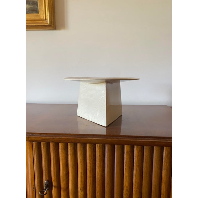 White Craquele Ceramic Vide Poche from Leduc, France, 1970s For Sale - Image 10 of 18