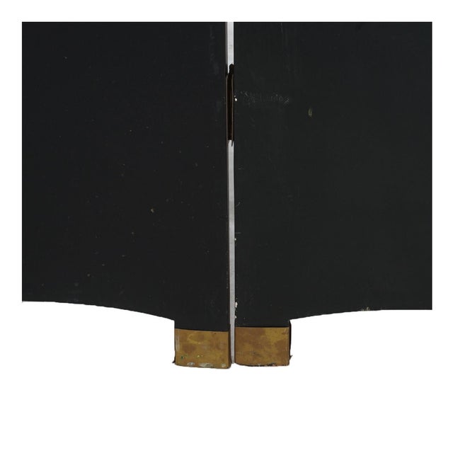 Antique Japanese Ebonized Chinoiserie Decorated Four-Panel Circular Screen C1920 For Sale - Image 16 of 18
