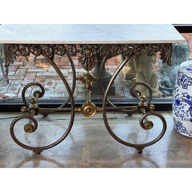 19th Century French Pastry Table With Pierced Foliate Apron and Scrolled Base For Sale - Image 4 of 9