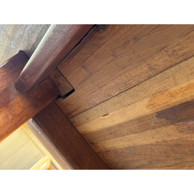 Vintage Solid Walnut Handmade Parsons Table For Sale - Image 12 of 15