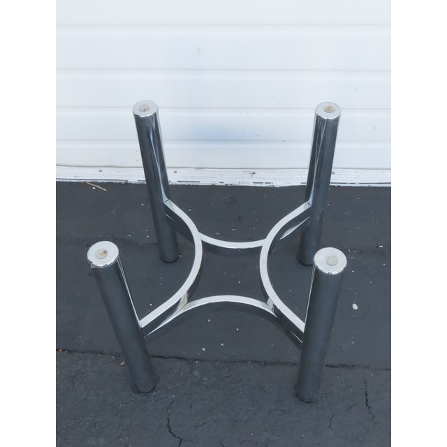 Chrome Hollywood Regency Mid Century Chrome Glass Top Side End Table 6418 For Sale - Image 8 of 11