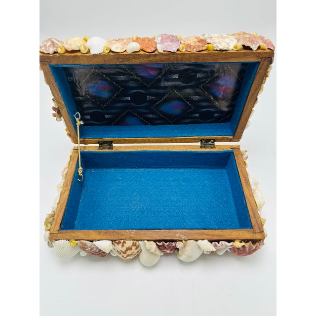 Folk Art Vintage Hand Made Shell Box For Sale - Image 3 of 7