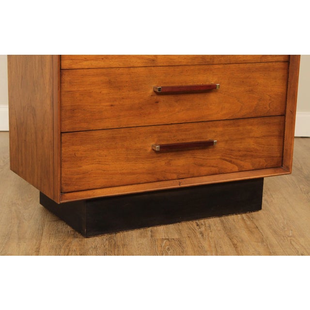 Lane Mid Century Modern Pecan & Rosewood Tall Chest For Sale In Philadelphia - Image 6 of 13