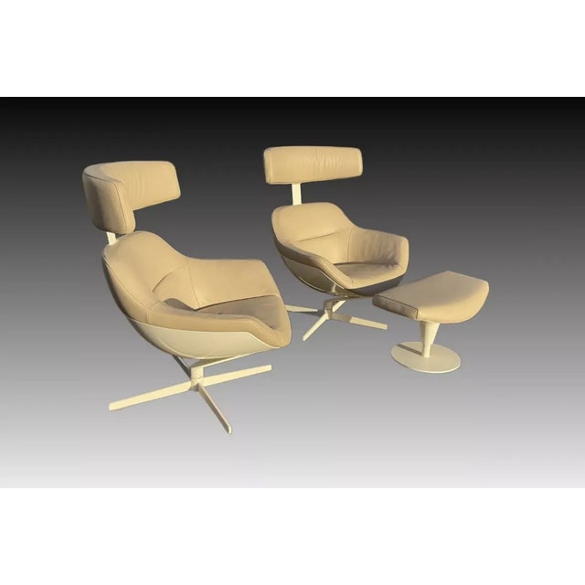 Model 277 Auckland Lounge Chairs and Ottoman by Jean-Marie Massaud for Cassina, Set of 3 For Sale - Image 10 of 13