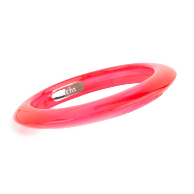 Miriam Salat Candy Translucent Resin and Sterling Silver summer bangle For Sale In New York - Image 6 of 18
