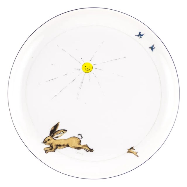 Brown Porcelain Collection Plate from Litolff, 1946 For Sale