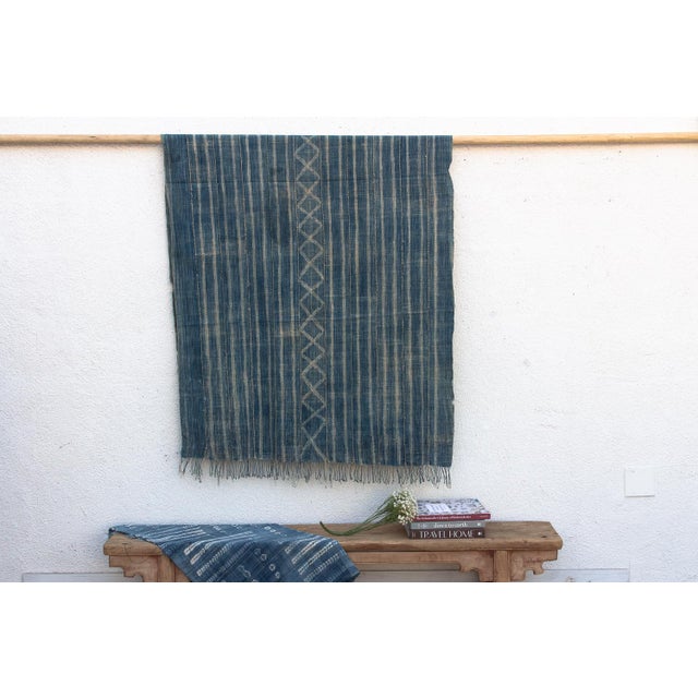 Textile Vintage Malinke African "Ancestral Lineage" Indigo Throw For Sale - Image 7 of 7