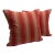 Pair of Pillow Covers Made Out Vintage French Ticking Fabric Fragment Brick Red For Sale