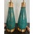 Mid-Century Modern Vintage Mid-Century Modern Ceramic Table Lamps in Turquoise and Gold - A Pair For Sale - Image 3 of 8