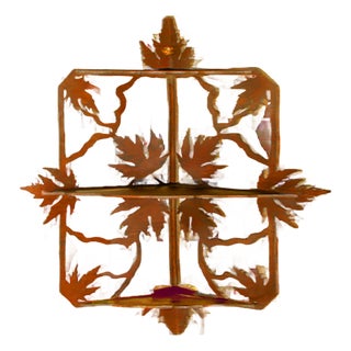 Antique Arts & Crafts Maple Leaf Corner Shelf For Sale