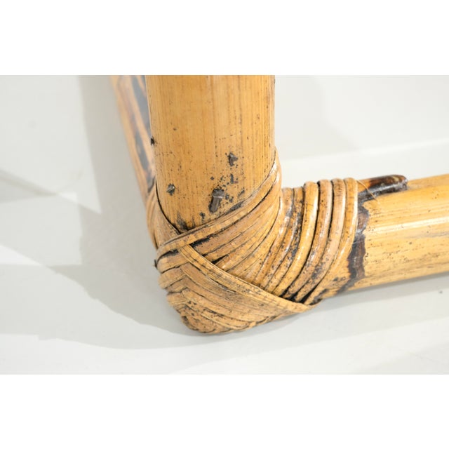 Beige Bamboo & Rattan Coffee Table, Italy, 1960s For Sale - Image 8 of 12