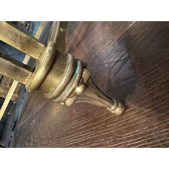 Gold Large French Brass Demi-Lune Console Table, 1960 For Sale - Image 8 of 17