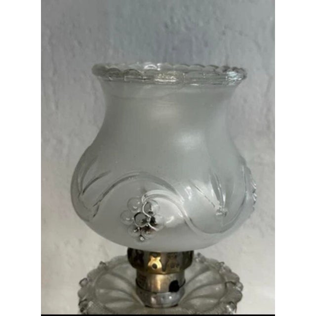 Early 20th Century Early 20th Century Electrified Clear Luster Boudoir Lamps With Frosted Grape Shades - Pair For Sale - Image 5 of 12