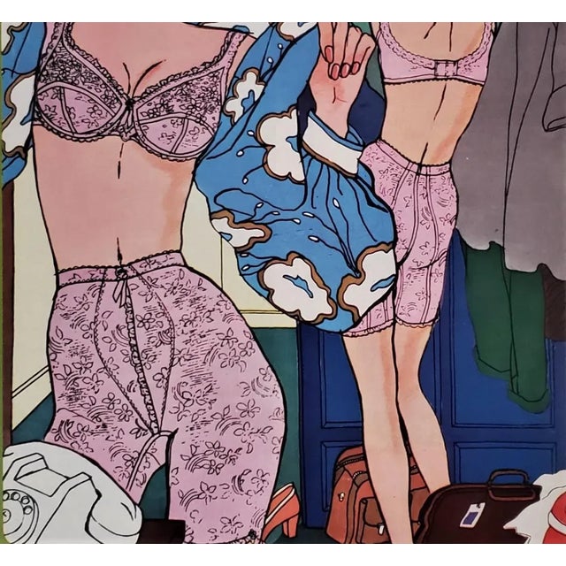 Mid-Century Modern 1969 Mid-Century French Lingerie Print by Antonio Lopez For Sale - Image 3 of 4