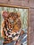 Chocolate Vintage Boho Safari Tiger Needlepoint Wall Art in Bamboo Trim Frame For Sale - Image 8 of 12
