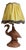 Vintage Table Lamp with Figurative Ceramic Foot, Dwarf Flamingo and Yellow Fabric Screen with a Feather, 1970s For Sale