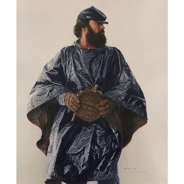 Limited edition offset print of the original photorealistic painting, a portrait that portrays a historical reenactment of...