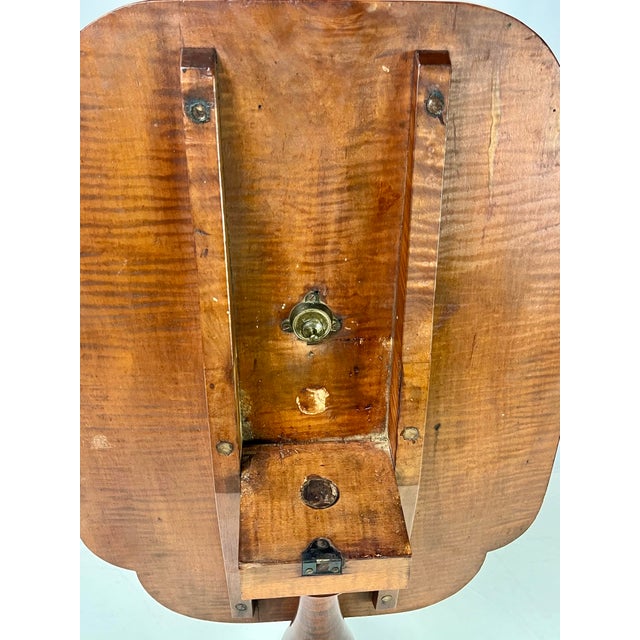 Wood Antique Tiger Maple Tilt-Top Candle Stand For Sale - Image 7 of 12