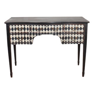 English Serpentine Kneehole Desk, 1890s For Sale