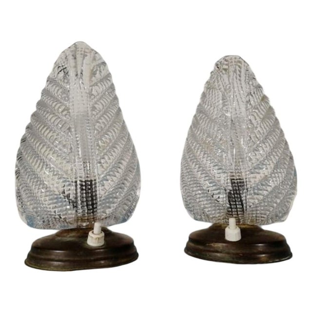 Art Deco Murano Glass Lamps, 1950s, Set of 2 For Sale - Image 12 of 12