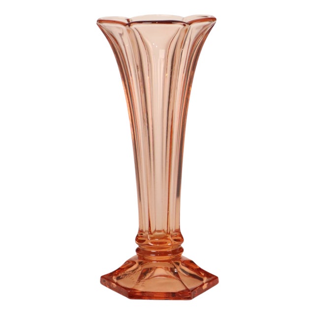 Art Deco Pink Rosaline Vase from Val Saint Lambert, 1935 For Sale