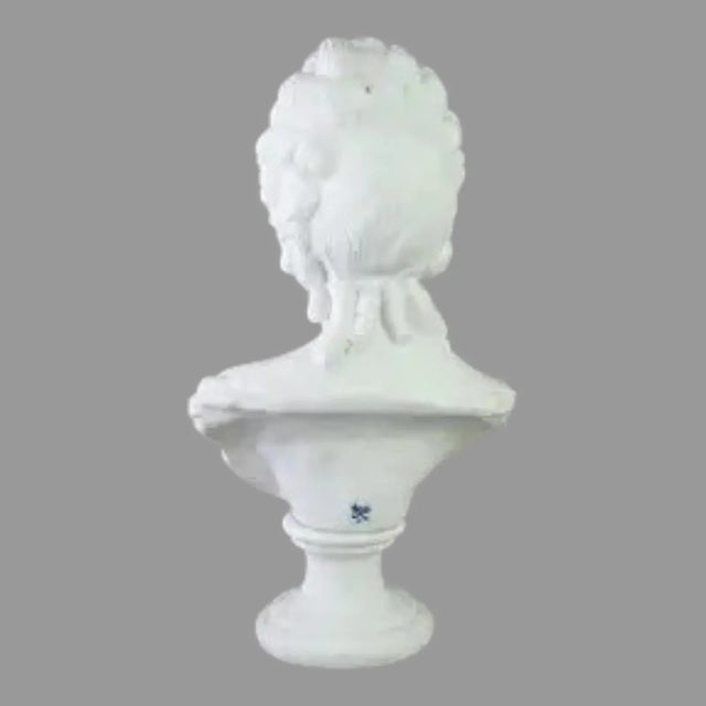 Late 19th Century French Louis XV Sevres Parian Ware Sculpture Bust of Marie Antoinett Signed L. Badessi C1880 For Sale - Image 10 of 10