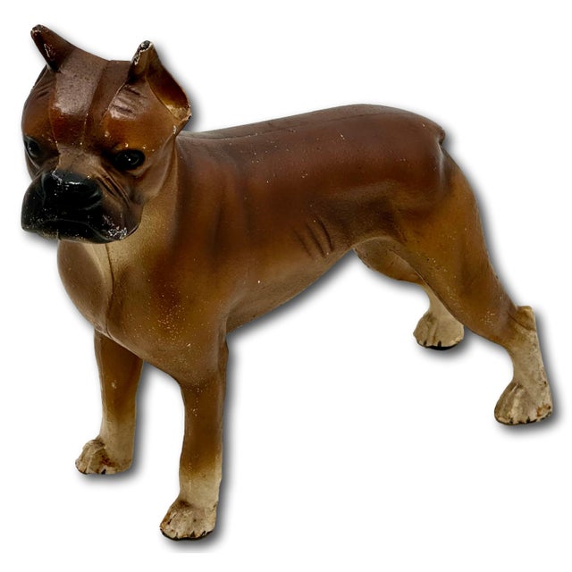 This Really is a Great Looking, Quite Rare & Hard to Find Vintage American Cast Iron Dog Doorstop. Circa 1930s. Boxer Dog...