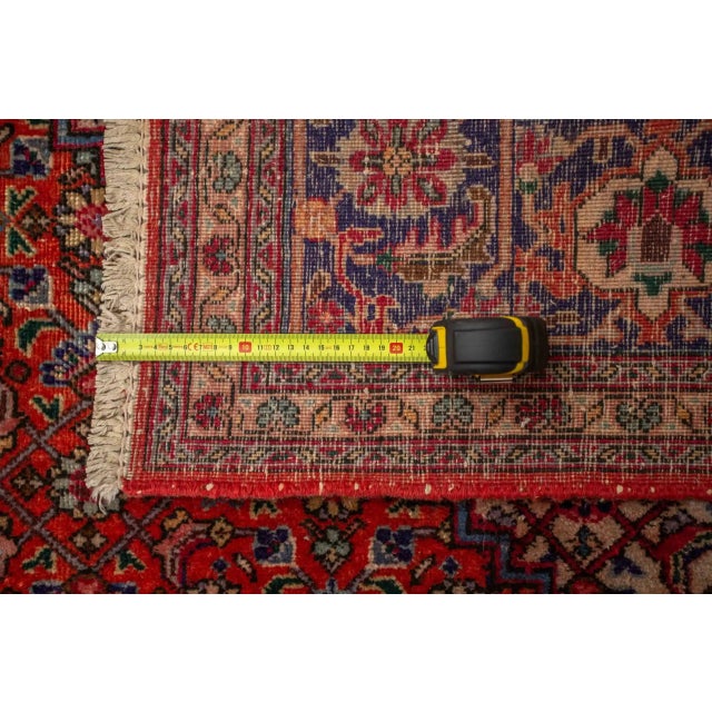 Maroon Hand-Knotted Middle Eastern Seneh Rug For Sale - Image 8 of 9