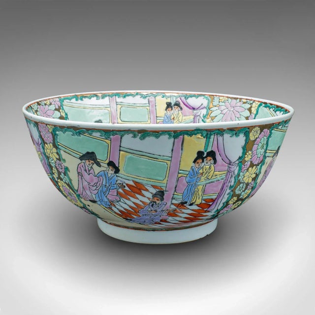 Victorian 1900s Antique Victorian Chinese Ceramic Decorative Bowl For Sale - Image 3 of 12