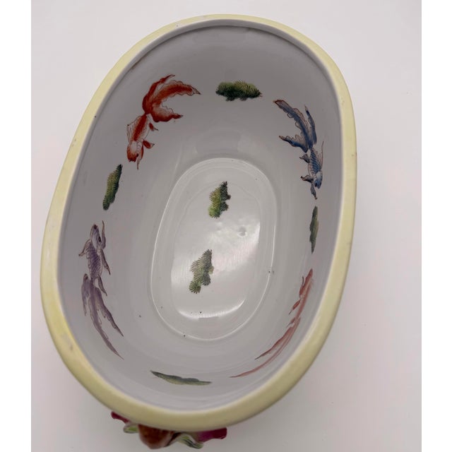Vintage Chinese Chinoiserie Porcelain Foot Bath Planter With Pomegranate Handles – Hua Rong Tang Mark For Sale In Houston - Image 6 of 11