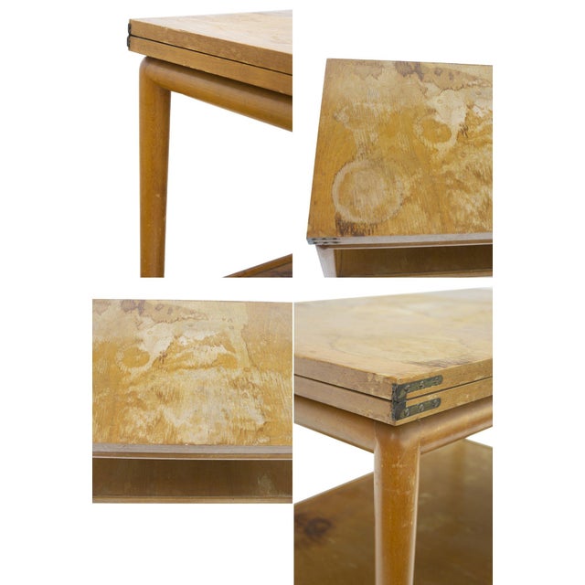 Taupe Flip Top Serving Cart by t.h. Robsjohn-Gibbings for Widdicomb For Sale - Image 8 of 11