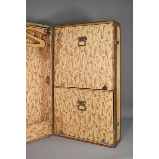 French Antique Steamer Trunk Suitcase, 1920s For Sale - Image 9 of 16