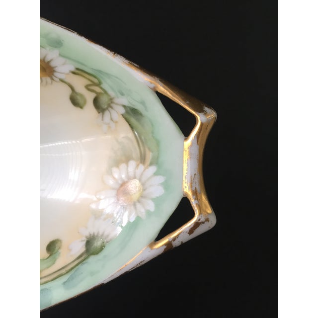 Antique Arts & Crafts Hutschenreuther Selb Bavaria Chamomile Relish Serving Dish For Sale - Image 9 of 11