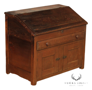 Antique Country Pine Slant Front Schoolmaster’s Desk