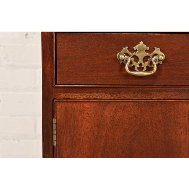 Baker Furniture Chippendale Carved Mahogany Nightstand, Newly Refinished For Sale - Image 11 of 15