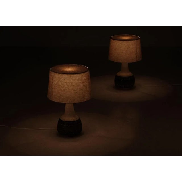 Table Lamps attributed to Søholm Keramik, Denmark, 1960s, Set of 2 For Sale - Image 4 of 8
