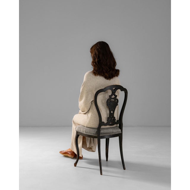 1860s French Louis XV Wooden Chair With Velvet Upholstered Seat For Sale - Image 4 of 18