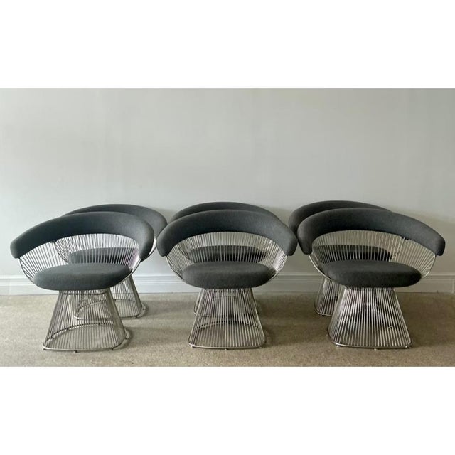 Vintage Platner Style Wire Dining Chairs - Set of 6 For Sale In West Palm - Image 6 of 12
