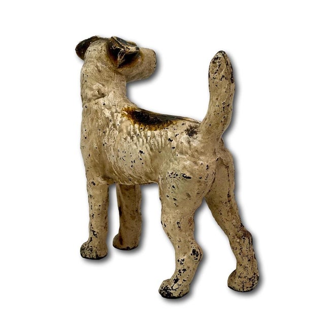 Oxblood Red Vintage 1930s American Hubley Manufacturing Company Cast Iron Fox Terrier Dog Doorstop For Sale - Image 8 of 18
