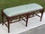 English Custom Upholstered Faux Bamboo Bench For Sale - Image 3 of 9