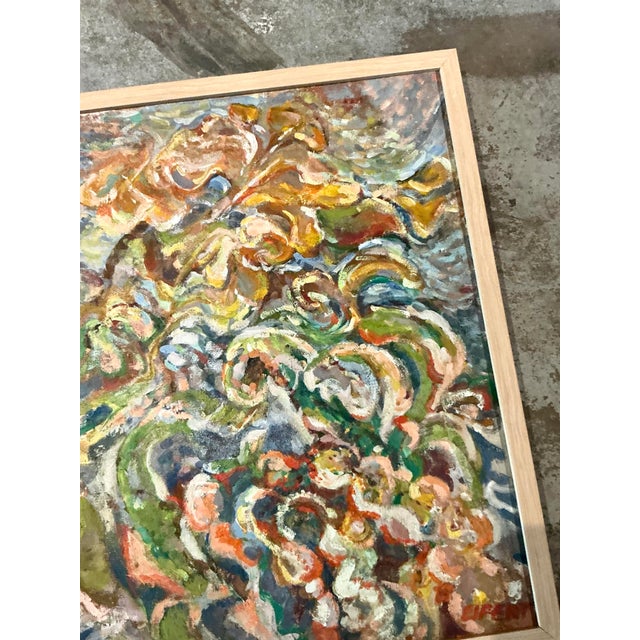 Vintage Boho Original Abstract Oil on Canvas For Sale In West Palm - Image 6 of 12