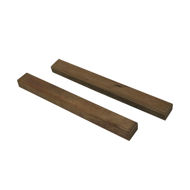 Chinese Chinese Pair Natural Wood Grain Patina Rectangular Paperweights For Sale - Image 3 of 5