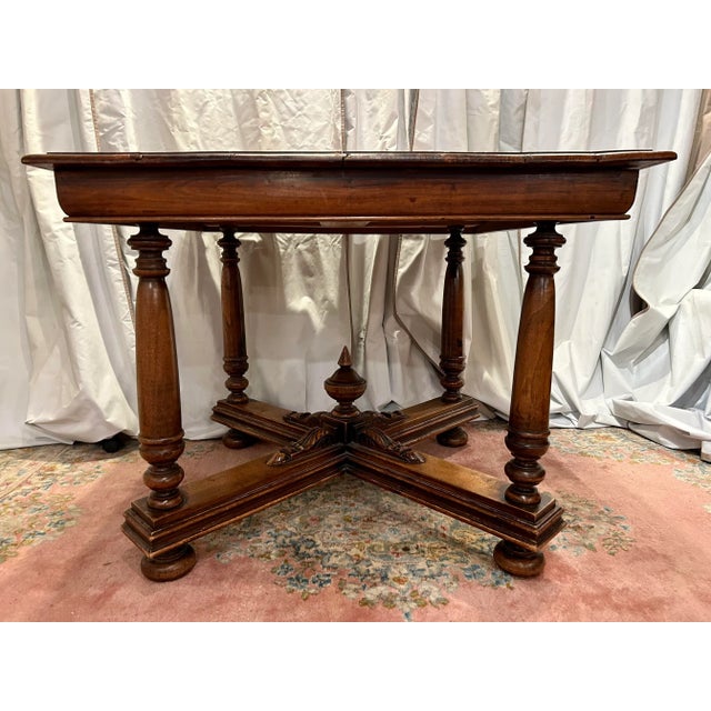 French Napoleon III Walnut Table For Sale - Image 3 of 6