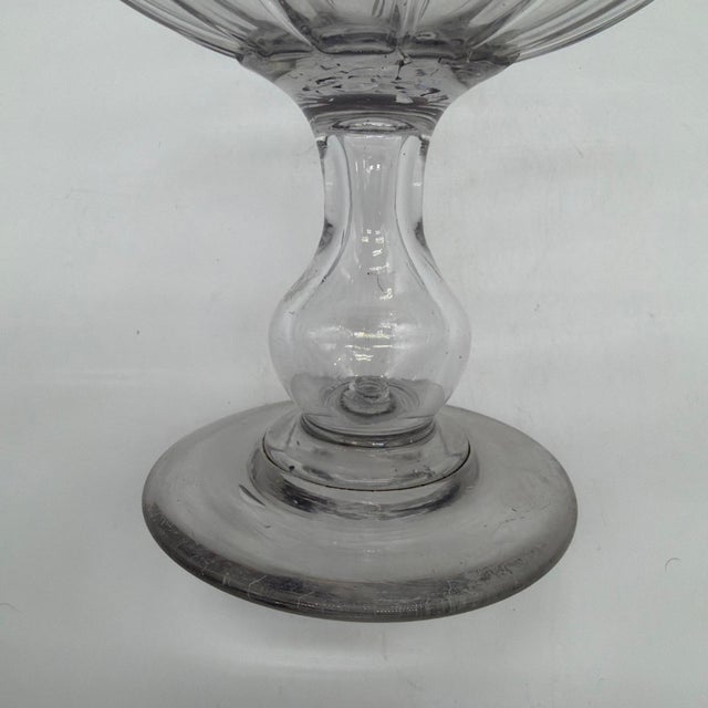 Rare Antique Blown Flint Glass Compote, Pittsburgh, Circa 1830s For Sale - Image 17 of 18