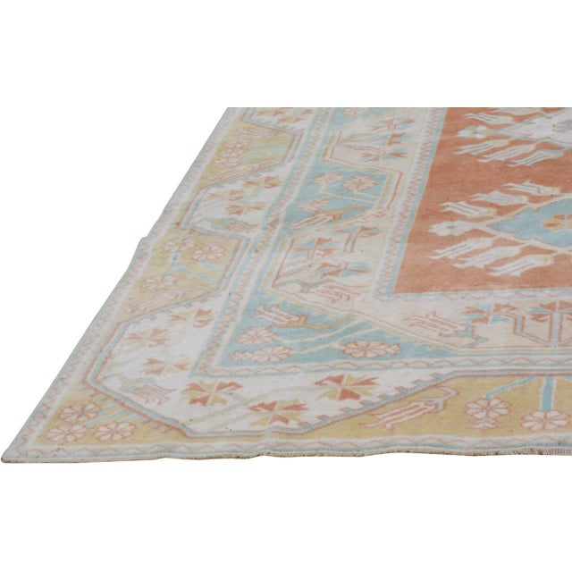 1960s Vintage Turkish Anatolian Hand Knotted Wool Rug,5'X7'6" For Sale - Image 5 of 6