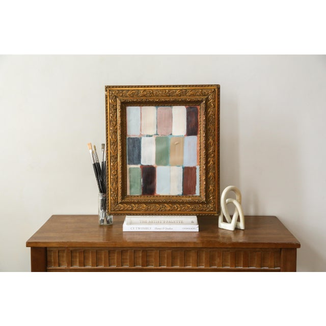Original Framed Abstract Painting in Antique Gold Bronze Frame For Sale - Image 13 of 13