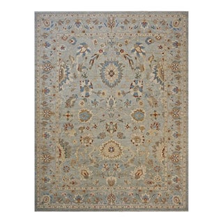 Afghan Wool Sultanabad 10X12 Slate, Ivory, Blue & Red Handmade Area Rug #1143280 For Sale