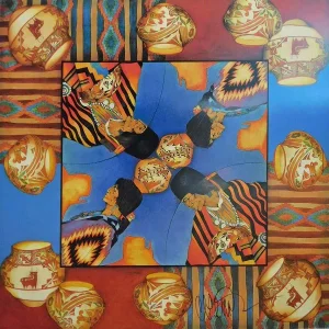 1990s "Art by Pena" Hand Signed Abstract Offset Lithograph