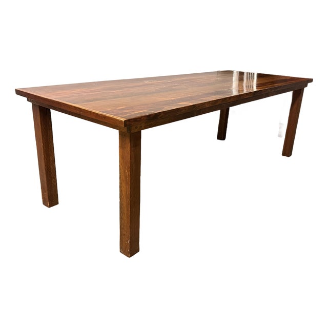 Pine Wood With Cherry Wood Stain Rustic Dining Table For Sale