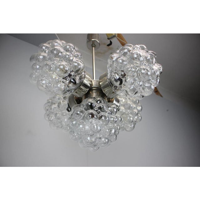Bubble Glass Chandelier attributed to Kamenický Šenov, Czechoslovakia, 1970s For Sale - Image 4 of 17